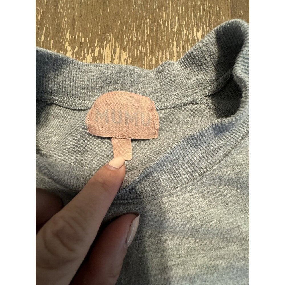 Show Me Your Mumu Ride or Die Gray Graphic Sweatshirt Short set Oversized Small - Picture 4 of 16